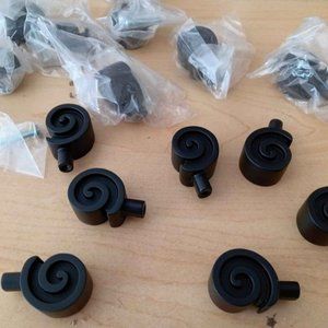 Black Spiral Cut Cabinet Knobs